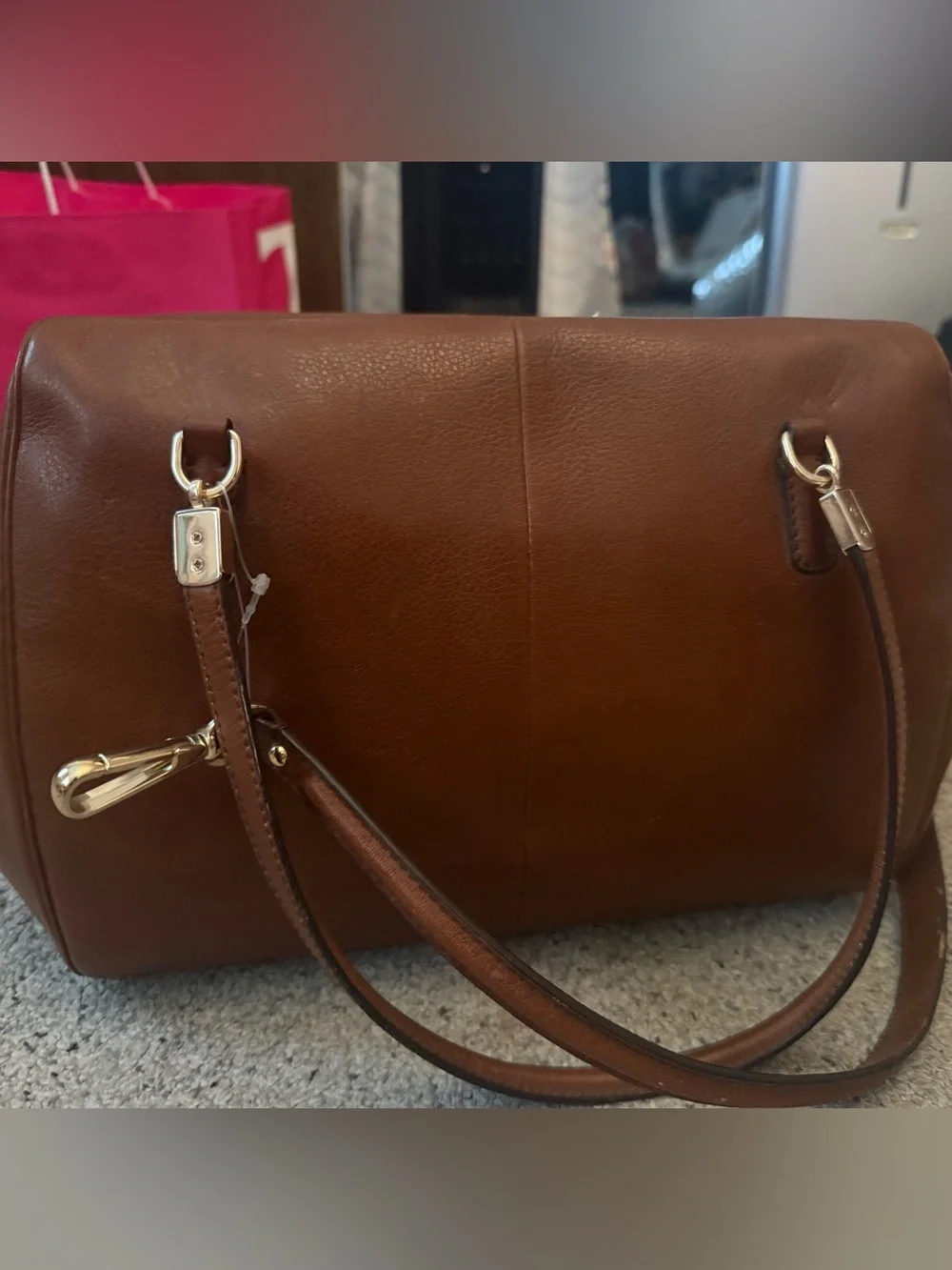 Vintage NWT Coach Brown Leather Barrel Crossbody with Gold Hardware Never Used